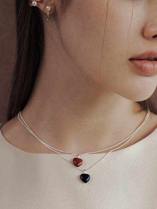 [silver925] candy heart ball necklace