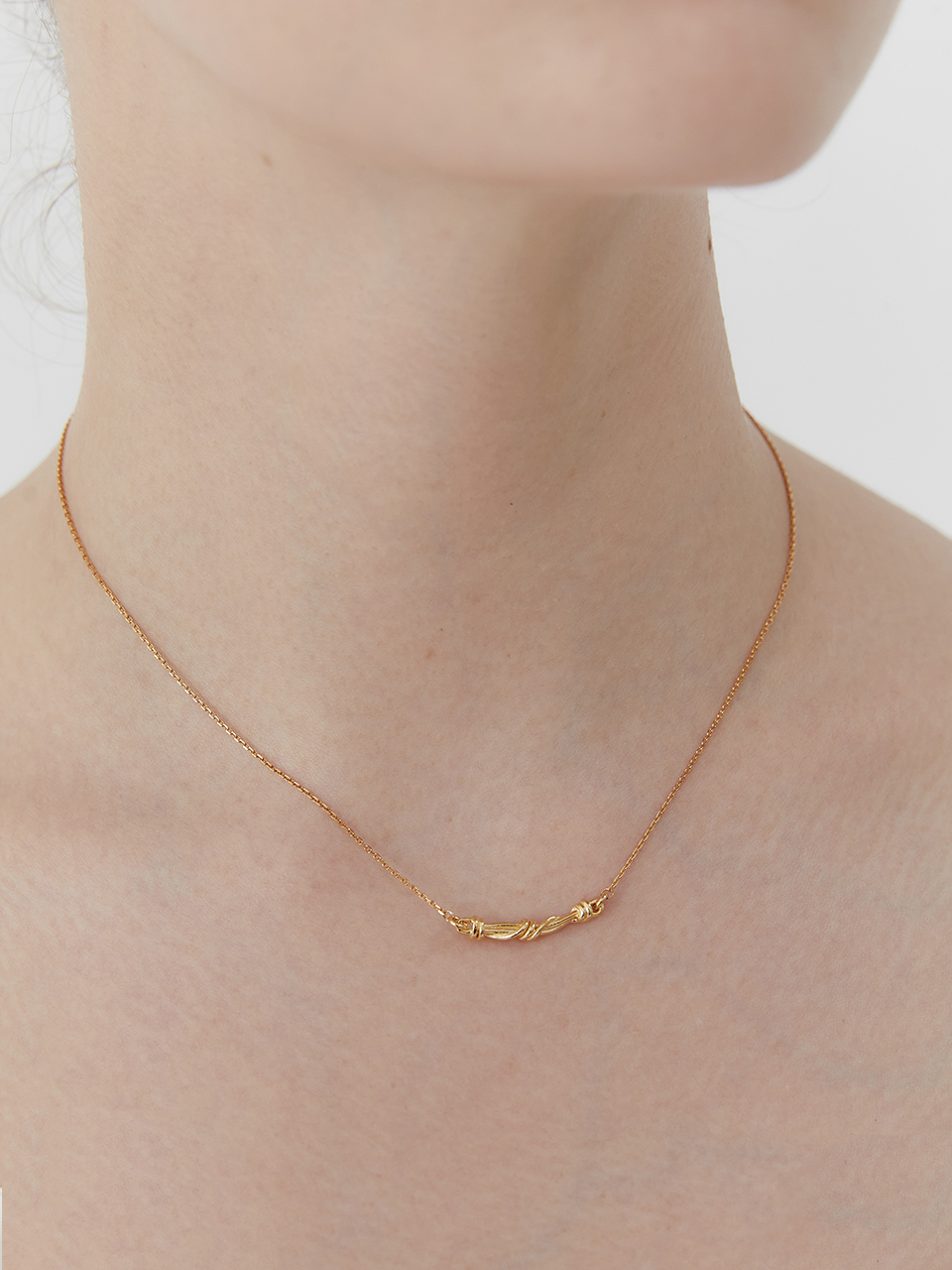 [silver925]twist long necklace