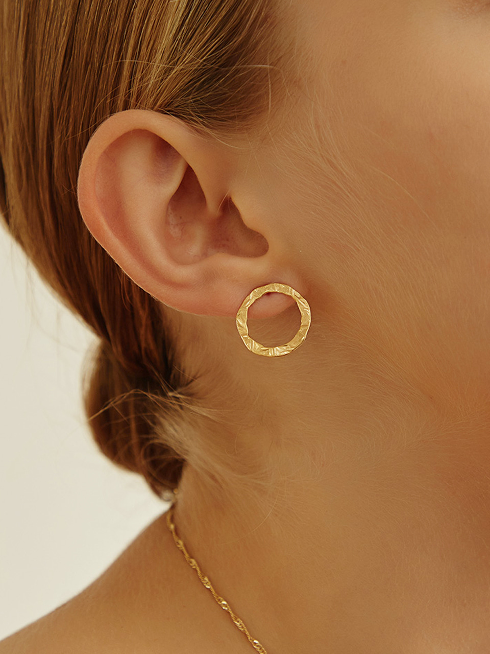 [silver925]circle texture earring